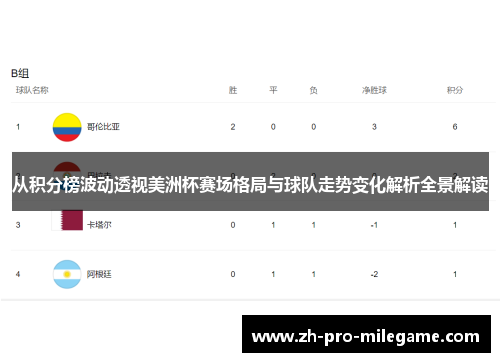 从积分榜波动透视美洲杯赛场格局与球队走势变化解析全景解读